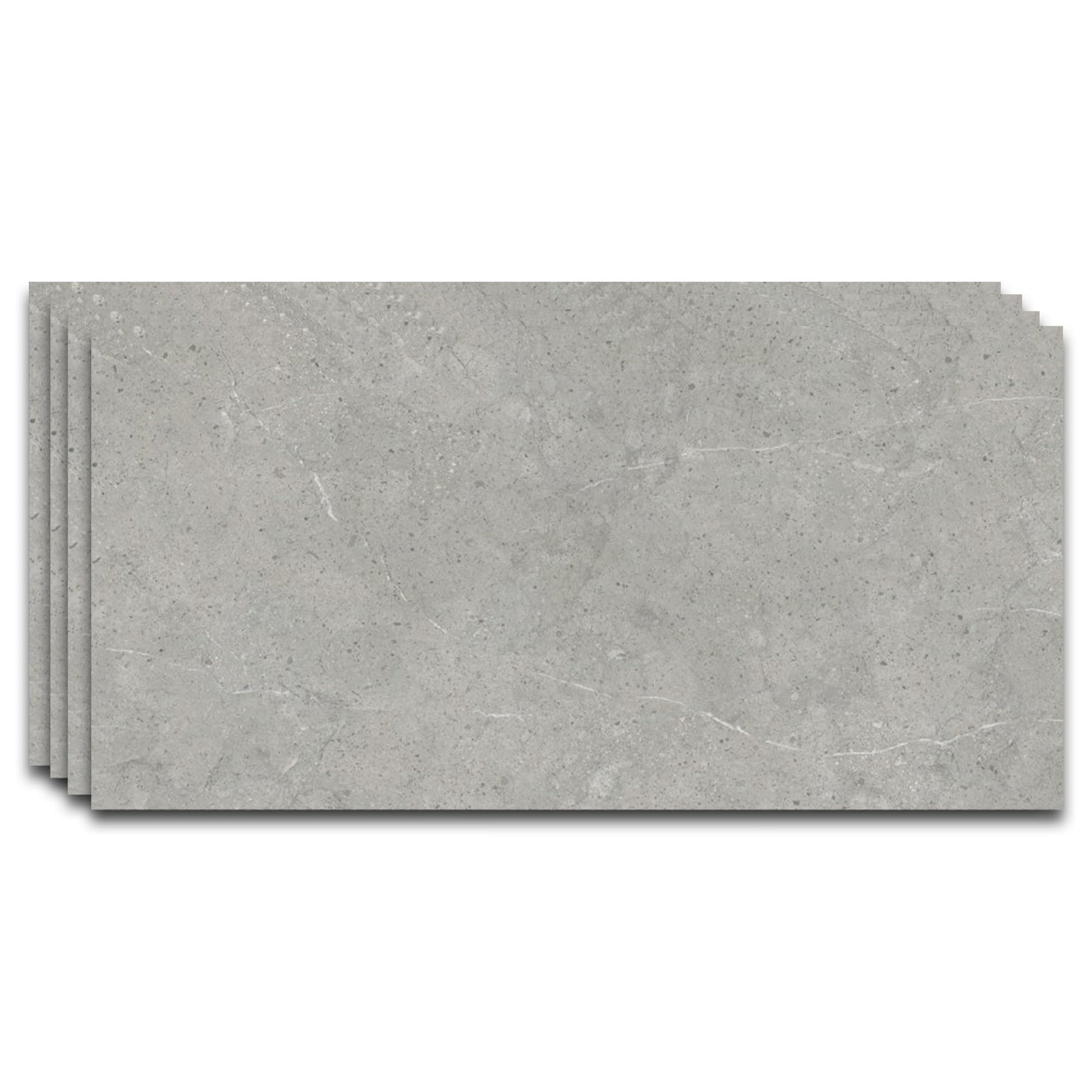 IZODEKOR SPC Wandpaneel Stein Grau - 60x120cm. Graues Paneel mit Steinmuster zur wasserfesten dekorativen Wandverkleidung.
