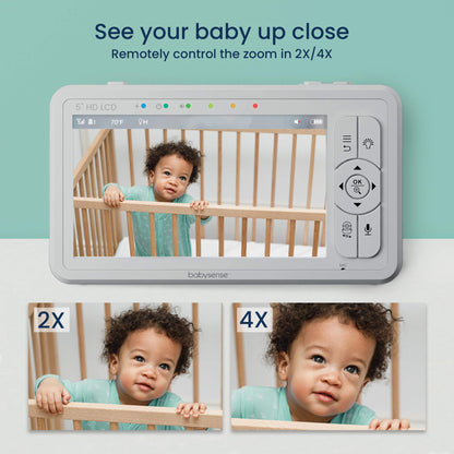Babysense HDS2 Babyphone mit Kamera – 5 Zoll HD, Ohne WLAN