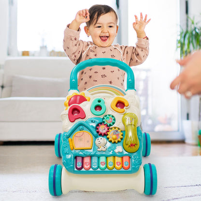 Maycoly Lauflernwagen 2-in-1 Lauflernhilfe mit Aktivitäts-Lerntisch