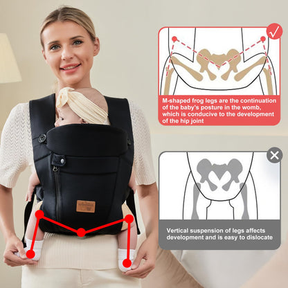 vrbabies Babytrage für Neugeborene ab Geburt, ergonomisch, schwarz