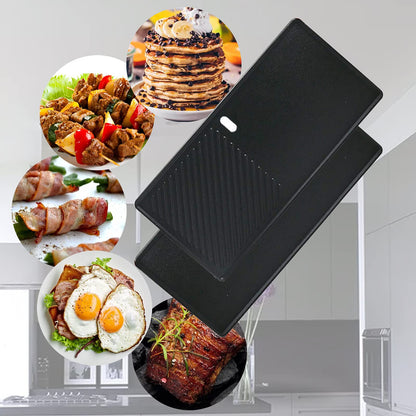 Uniflasy Grillrost mit Grillplatte Gusseisen 43 x 63 cm für Gasgrill