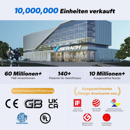 MERACH Magnetisches Rudergerät App-fähig Heimgebrauch - Grau