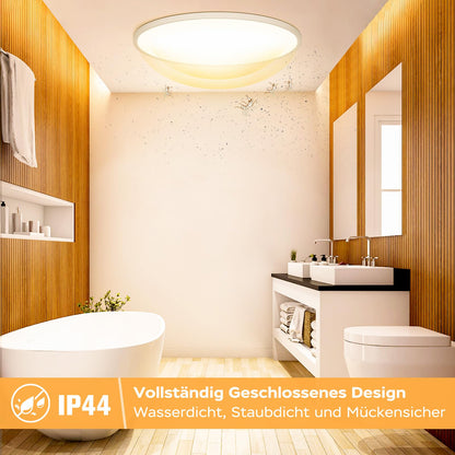 OUILA LED Deckenleuchte flach rund 40cm 36W 3000K IP44 warmweiss