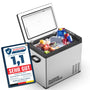 PLUG IN FESTIVALS Kompressor Kühlbox 50 Liter bis -20 °C 12V/230V mit Metallgehäuse zum Kühlen und Gefrieren