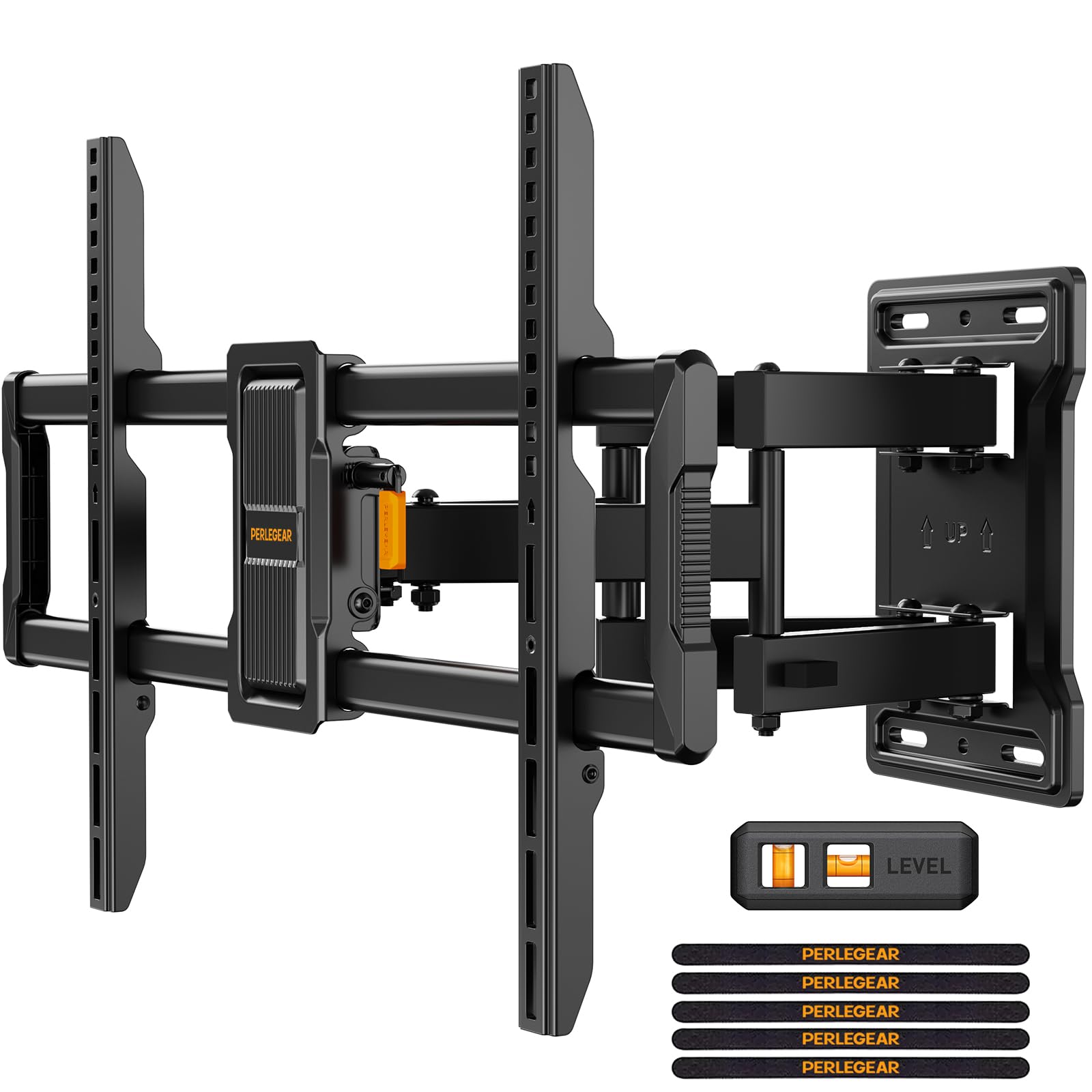 Perlegear TV Wandhalterung schwenkbar neigbar, 42-86 Zoll, max. 60 kg für Flach- und Curved-Fernseher