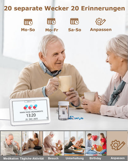 Roxicosly Digitaler Kalender, Demenz-Uhr für Senioren, 7 Zoll