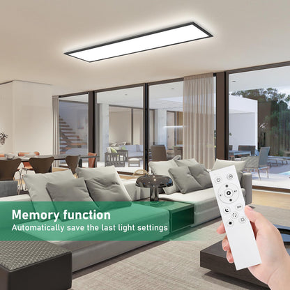 Oraymin LED Panel 120x30 Deckenleuchte Schwarz Dimmbar