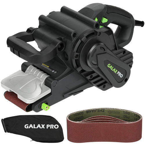 GALAX PRO Bandschleifer 76A, 1010 W mit Drehzahlregelung & Staubbeutel zum Schleifen von Holz und Metall