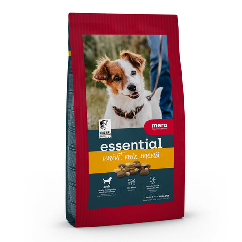 MERA essential Univit Hundetrockenfutter Mix-Menü Geflügel 12,5 kg, Kroketten für ausgewachsene Hunde aller Rassen
