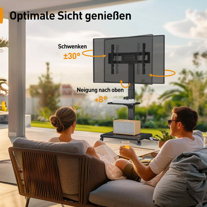 Perlegear PGTVMC27 TV Ständer Rollbar 32-75 Zoll höhenverstellbar