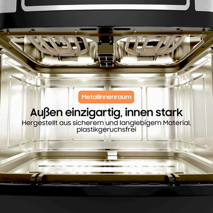 Dual Zone Heissluftfritteuse - Doppelkammer 10L Airfryer mit 2 Körben