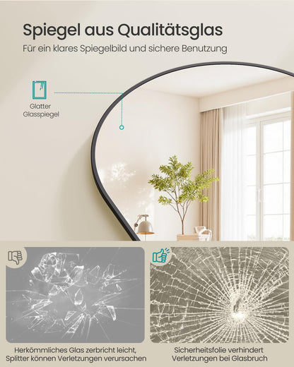 SONGMICS Ganzkörperspiegel 160 x 50 cm, Standspiegel, tintenschwarz