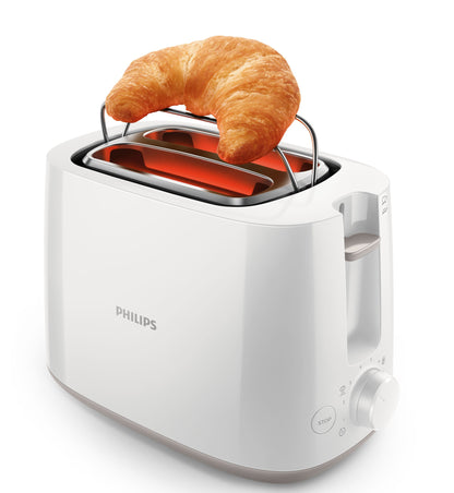 Krups F30901 ProAroma Filterkaffeemaschine Glaskanne Weiss
 Philips HD2581/00 Toaster Weiss mit Brötchenaufsatz