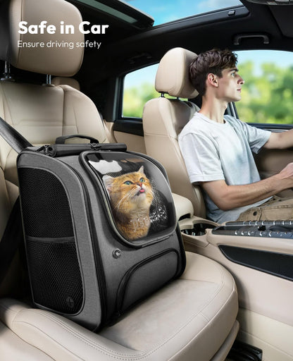 pecute Katzenrucksack Bubble – Haustier-Tragtasche grau