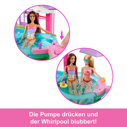 Barbie Traumpool Spielset JKG83 mit Rutsche, Whirlpool und Zubehör