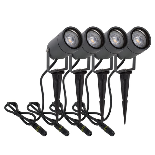 DAWALIGHT Erdspiess Gartenstrahler GU10 LED - 4er Set Warmweiss