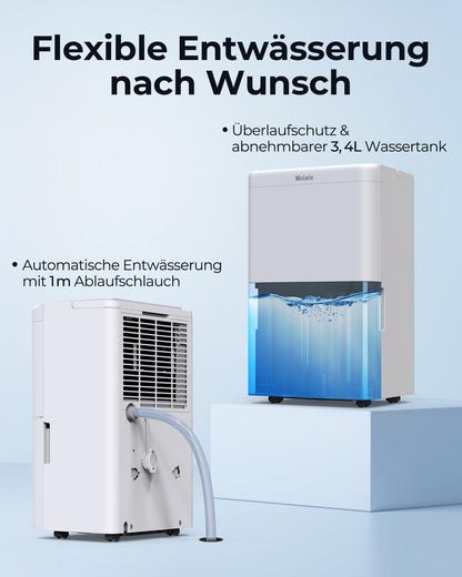 Woleix Luftentfeuchter elektrisch für Räume & Keller – 20L