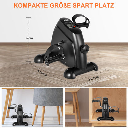 AGM Mini Fitnessbike Heimtrainer, Arm- und Beintrainer, schwarz