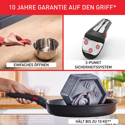 Tefal Ingenio Easy On Pfannenset 3-tlg., 24/28 cm, abnehmbarer Griff