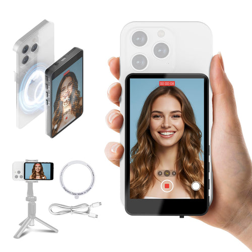 SYNCO XView Selfie Monitor, magnetischer Smartphone Vlog Bildschirm, schwarz mit integriertem Lautsprecher