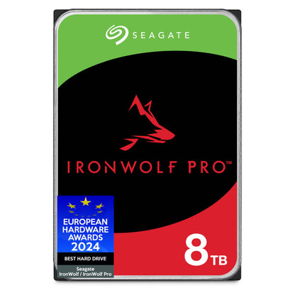 Seagate IronWolf Pro 8TB NAS Interne Festplatte - ST8000NTZ01. Silbernes 3,5-Zoll-Gehäuse. Für Datenspeicherung in NAS-Systemen.