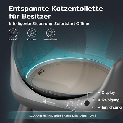 Amicura Cura X1 Selbstreinigendes Katzenklo App-Steuerung