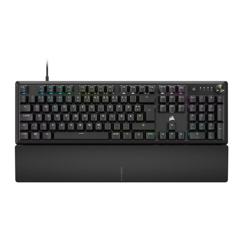 Corsair K70 CORE RGB Mechanische Gaming-Tastatur - QWERTZ DE Schwarz. QWERTZ-Layout, RGB-Beleuchtung. Ermöglicht präzise PC-Eingabe und Gaming-Steuerung.