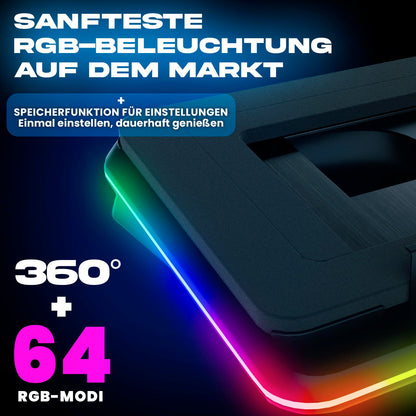 KLIM Turbofrost Gaming Laptop Kühlpad bis 17 Zoll - Schwarz