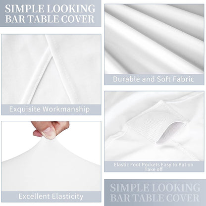 Teruntrue Stehtischhussen 6er Set Spandex Stretch weiss Ø 80 cm