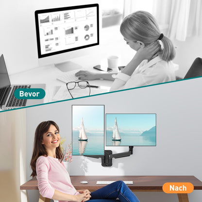 ELIVED Dual Monitor Wandhalterung Gasdruckfeder EV6022