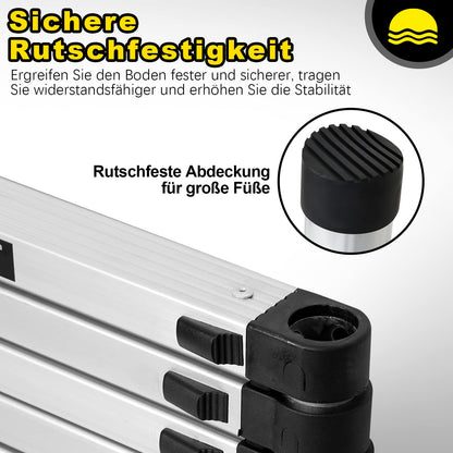 EINFEBEN Teleskopleiter Aluminium Ausziehleiter Tragbar - 3.2M