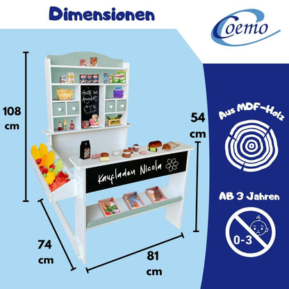Coemo Kaufladen Nicola Kinder Kaufmannsladen Holz - Grün