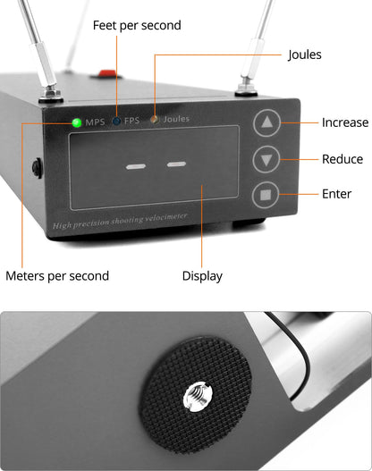 QWORK Geschwindigkeitsmessgerät WD10990, Dual-Infrarot-Tachometer
