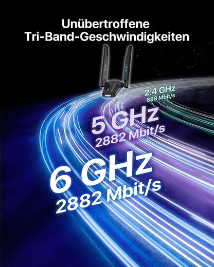 BrosTrend BE6500 WiFi 7 WLAN Stick Tri-Band für Windows PC