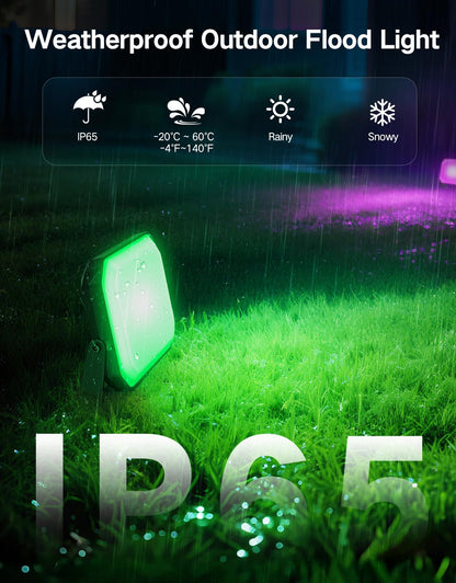 OUTON Smart LED Flutlicht Gartenbeleuchtung – 24W 4er Set