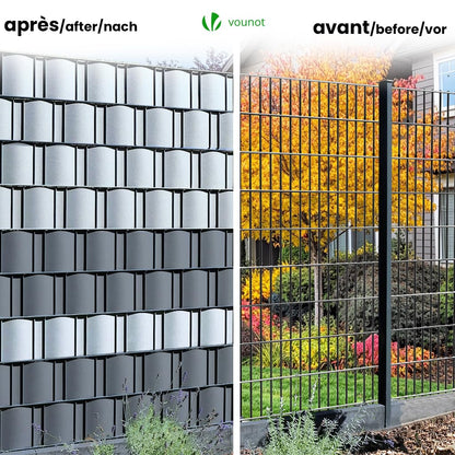VOUNOT PVC Sichtschutzstreifen für Doppelstabmatten, 70 m, Anthrazit