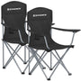 SONGMICS Campingstuhl 2er Set, klappbarer Angelstuhl, 150 kg, schwarz, mit Armlehnen und Getränkehalter