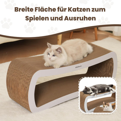 PetRhein XXL Kratzbrett für Katzen zum Spielen – Weiss