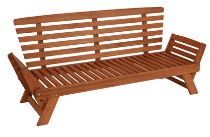 DEGAMO Garten Liegesofa Tirol 202cm Eukalyptus Rot-Beige