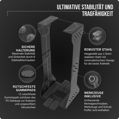 Ultimate Setup PC Halterung, unter Schreibtisch, bis 35 kg, schwarz