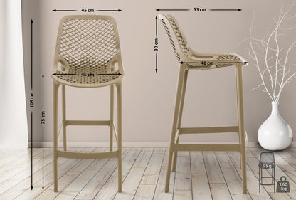 CLP Barhocker Air Kunststoff – Schlamm, 75cm Sitzhöhe
