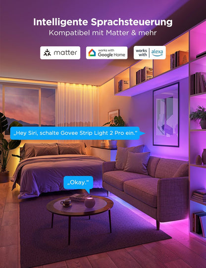 Govee LED Strip 2 Pro Smart RGBIC LED Streifen – 5m Matter