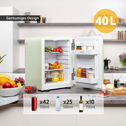 TZS First Austria Retro Mini-Kühlschrank 40L lautlos mint