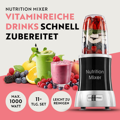 GOURMETmaxx Nutrition Mixer Blender - 11-tlg. Zubehör