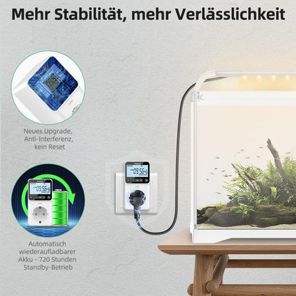 Aulaya Zeitschaltuhr digital, Steckdose mit LCD-Display, 3680 W
