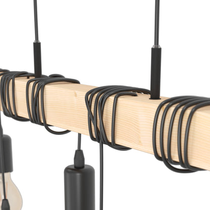 EGLO Townshend Pendelleuchte Industrial 6-flammig - Schwarz/Braun