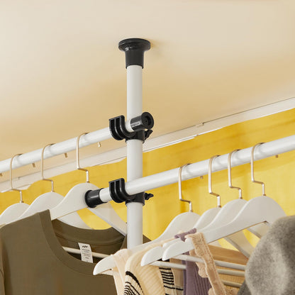 SoBuy Teleskop Kleiderständer KLS04 – offener Schrank Weiss