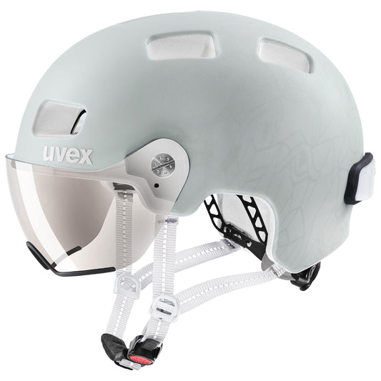 uvex rush visor City-Helm mit LED & Visier – Papyrus Matt 55-58cm
