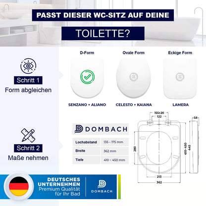 DOMBACH WC-Sitz ET-A480 mit Absenkautomatik, abnehmbar, weiss