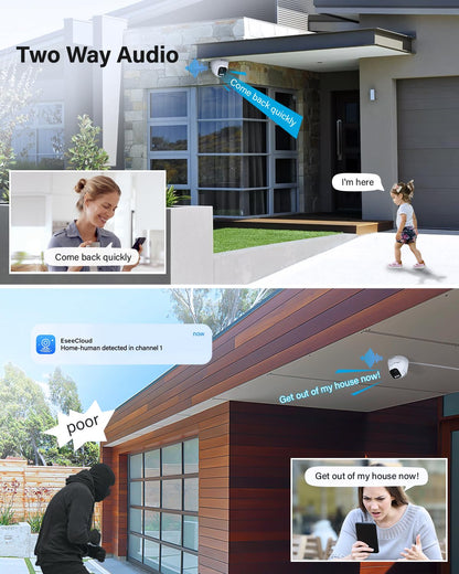 Jennov Überwachungskamera Set 10" Monitor Wireless NVR 2x 5MP Aussen